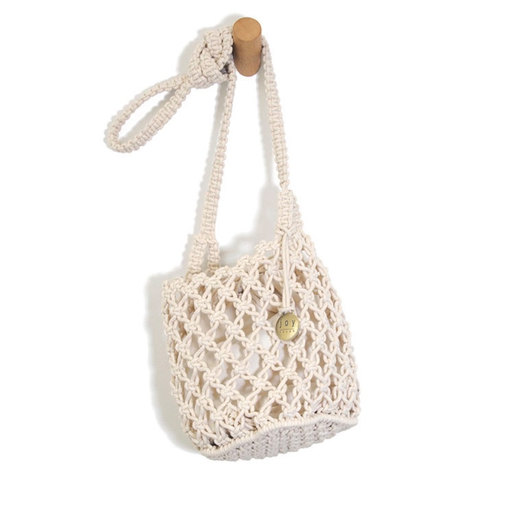 natural Faye macramé crossbody bag - NWT